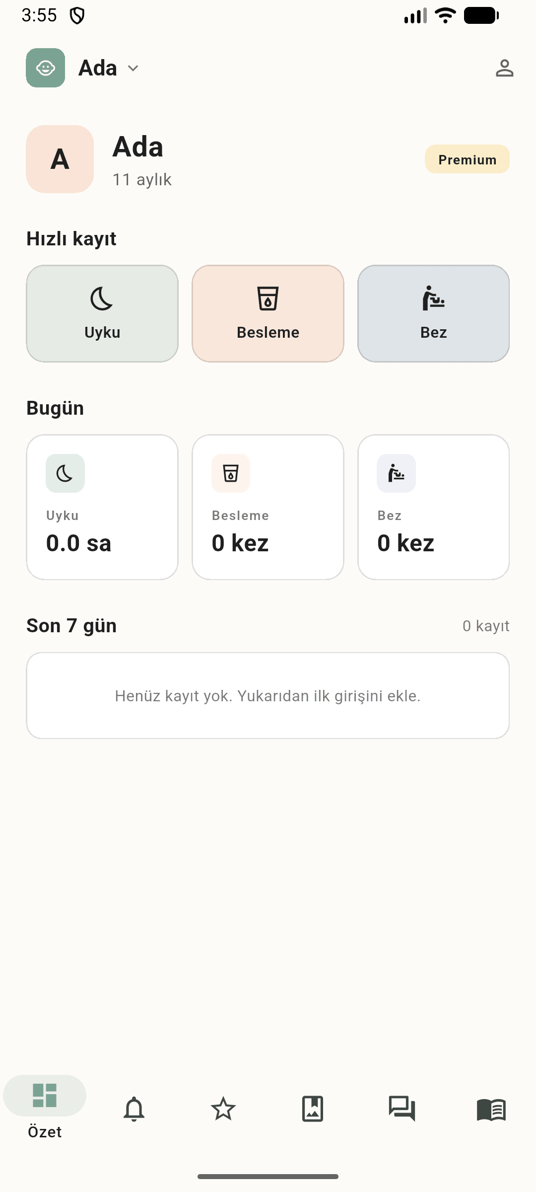 BebeRehber Android dashboard