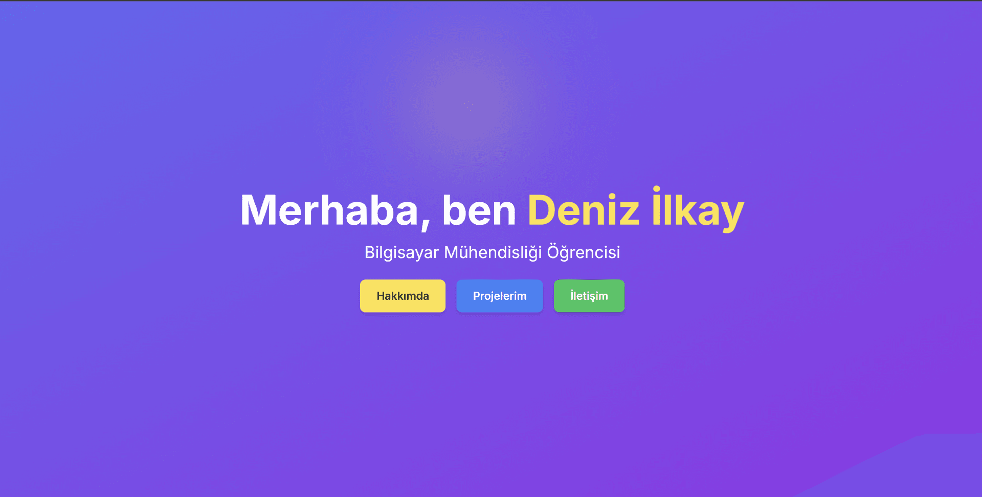 Startseiten-Screenshot des Deniz Ilkay Portfolios mit Next.js, TypeScript und Tailwind CSS